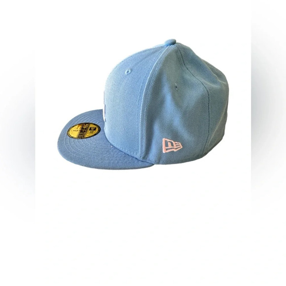 Los Angeles Dodgers New Era Fitted Hat Sky Blue/ Pink SIZE 7 1988 World Series - Picture 4 of 9